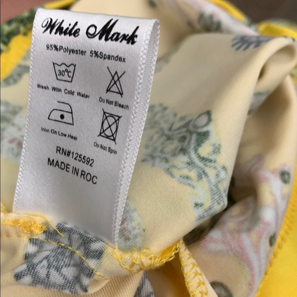 White Mark Yellow Patterned Women's Top - Picture 7 of 7